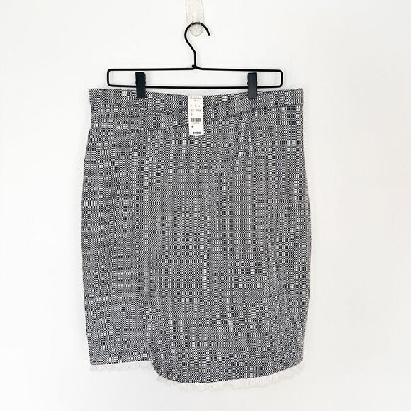 Brooks Brothers Women’s Faux Wrap Knee Length Tweed  Skirt with Raw Frayed hem - Picture 1 of 8